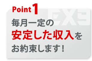 毎月一定の安定した収入をお約束します！